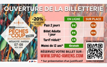 SIPAC 2026 - Billeterie salon de la pêche au coup